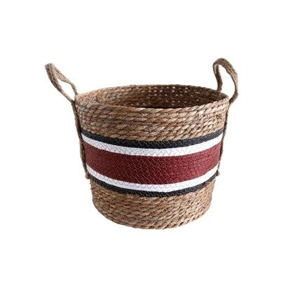 Ben Baskets Set of 3: Crimson and Jute - Stylish Storage Solutions