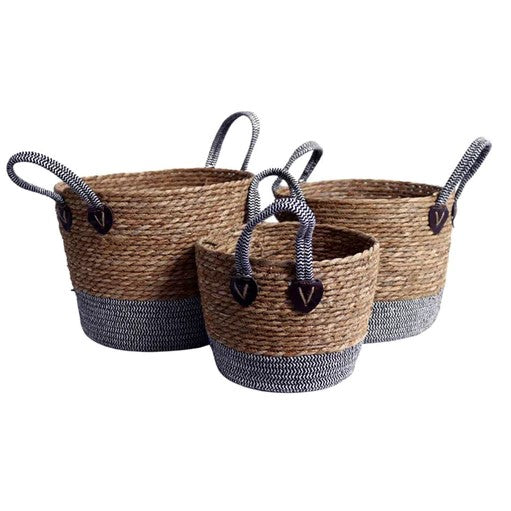 Chevaune Baskets Set of 3: Natural Jute - Stylish Storage Solutions