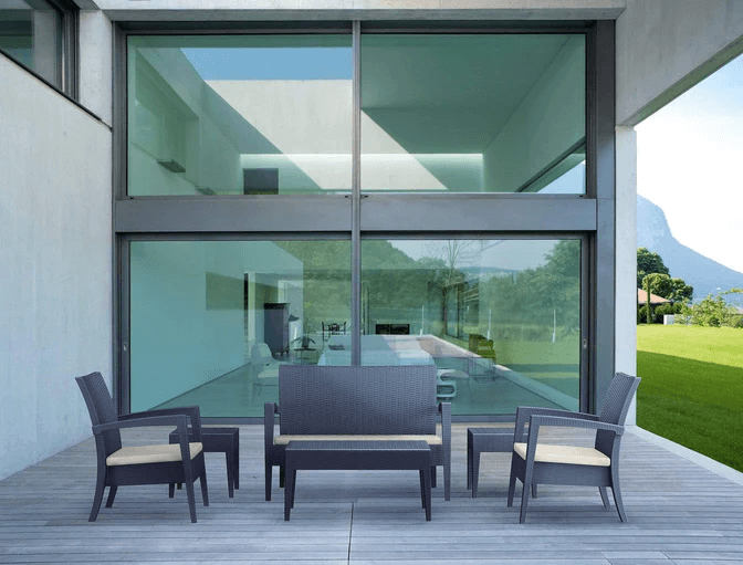 Miami Patio Lounge Set in Elegant Grey (b)